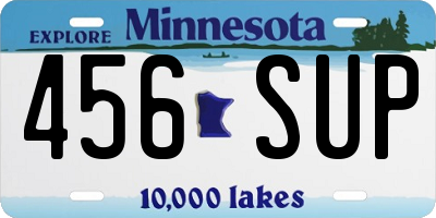 MN license plate 456SUP