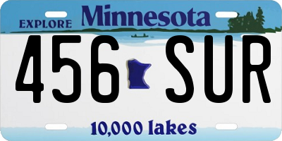 MN license plate 456SUR
