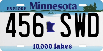 MN license plate 456SWD