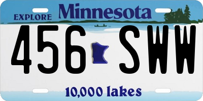 MN license plate 456SWW