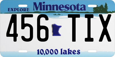 MN license plate 456TIX