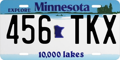 MN license plate 456TKX