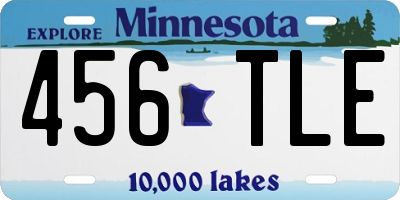 MN license plate 456TLE