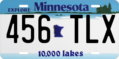 MN license plate 456TLX