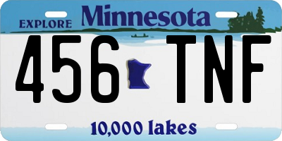 MN license plate 456TNF