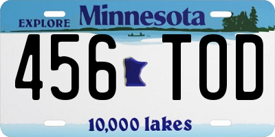 MN license plate 456TOD