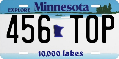 MN license plate 456TOP