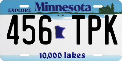 MN license plate 456TPK