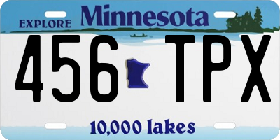 MN license plate 456TPX