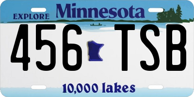 MN license plate 456TSB