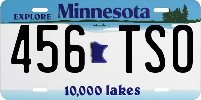 MN license plate 456TSO