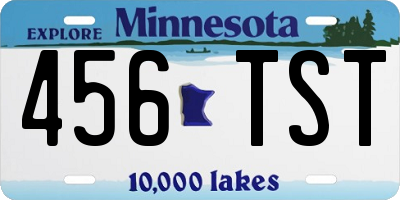 MN license plate 456TST