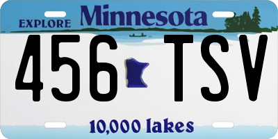 MN license plate 456TSV