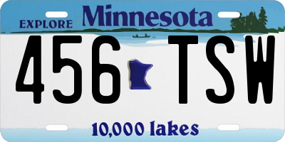 MN license plate 456TSW