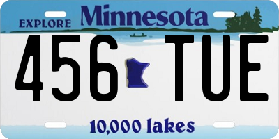 MN license plate 456TUE
