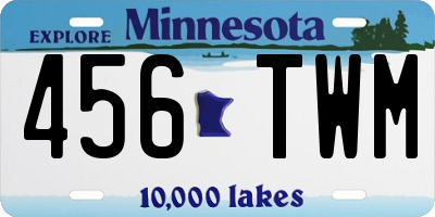 MN license plate 456TWM