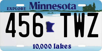 MN license plate 456TWZ