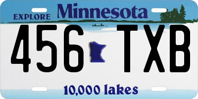 MN license plate 456TXB