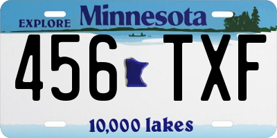MN license plate 456TXF