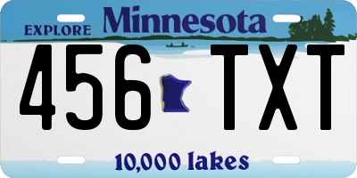 MN license plate 456TXT