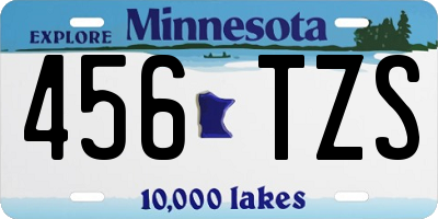 MN license plate 456TZS