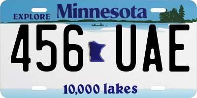 MN license plate 456UAE