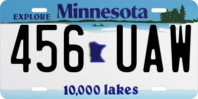 MN license plate 456UAW
