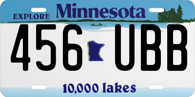 MN license plate 456UBB