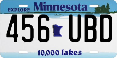 MN license plate 456UBD