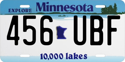 MN license plate 456UBF