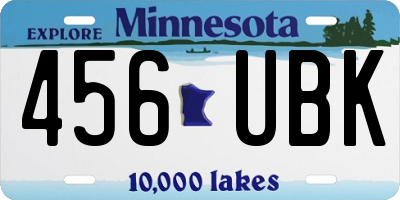 MN license plate 456UBK