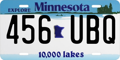 MN license plate 456UBQ