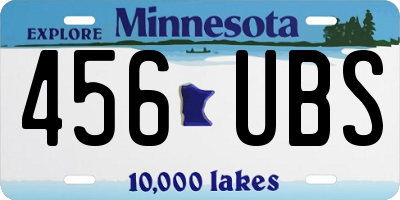MN license plate 456UBS