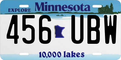 MN license plate 456UBW