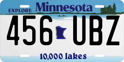 MN license plate 456UBZ
