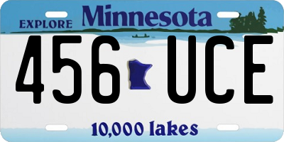 MN license plate 456UCE
