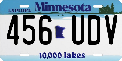 MN license plate 456UDV