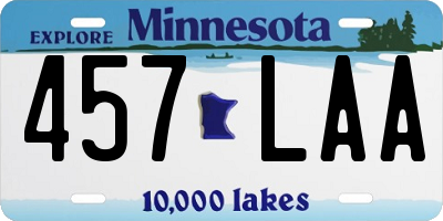 MN license plate 457LAA