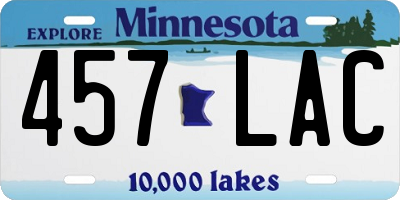 MN license plate 457LAC