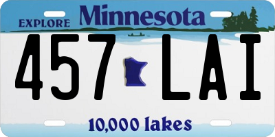 MN license plate 457LAI