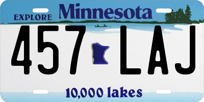 MN license plate 457LAJ