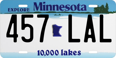 MN license plate 457LAL