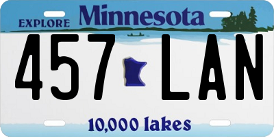 MN license plate 457LAN