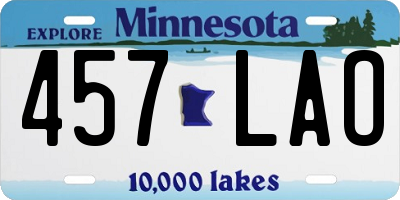 MN license plate 457LAO