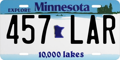 MN license plate 457LAR