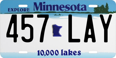 MN license plate 457LAY