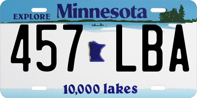 MN license plate 457LBA
