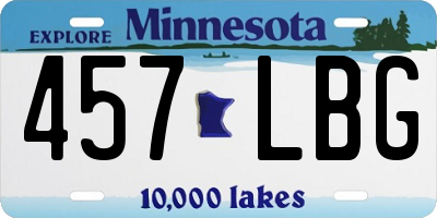 MN license plate 457LBG