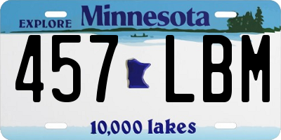 MN license plate 457LBM