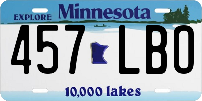 MN license plate 457LBO